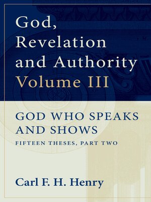 cover image of God, Revelation and Authority, Volume 3